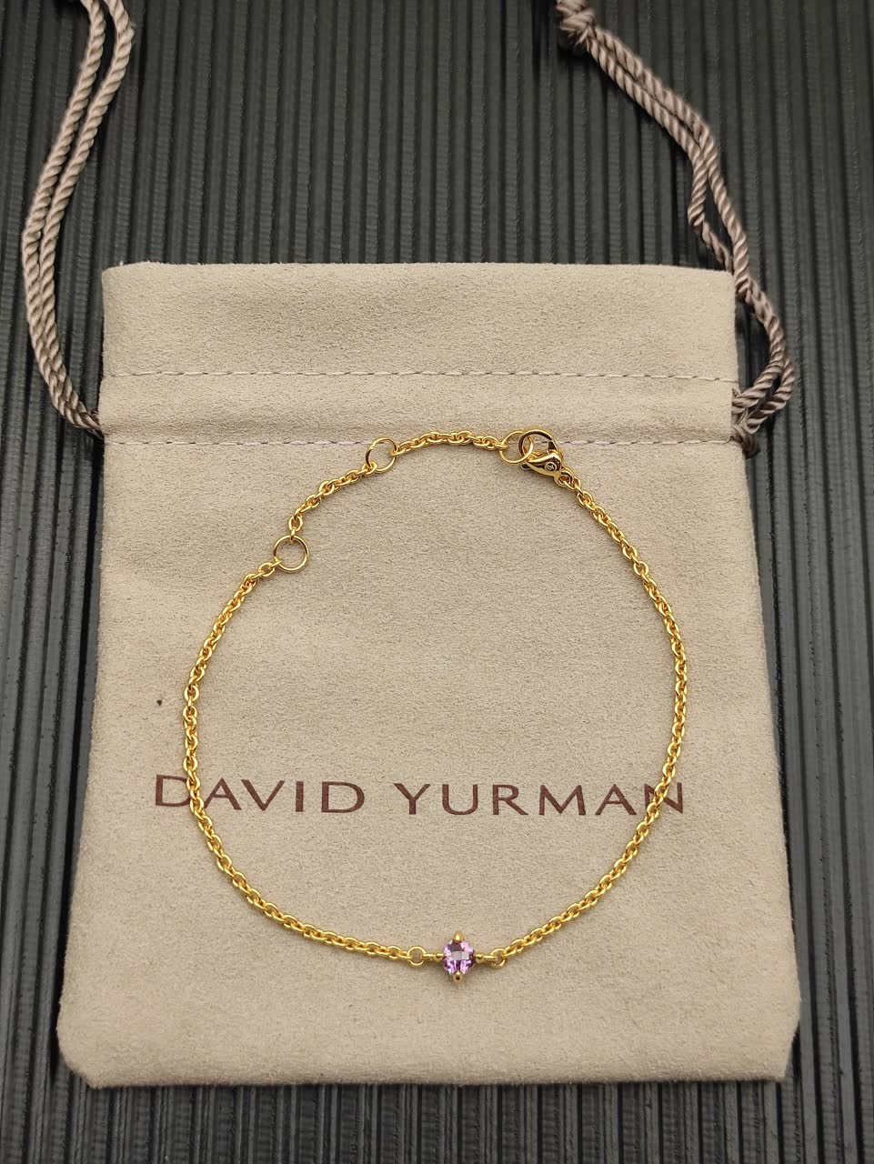 David Yurman Gold Bracelet with Amethyst Gemstone
